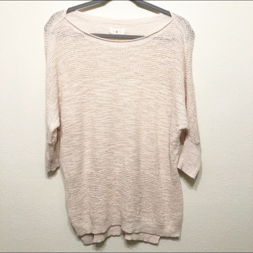 Lou & Grey Cream Mixed Texture Knit Sweater